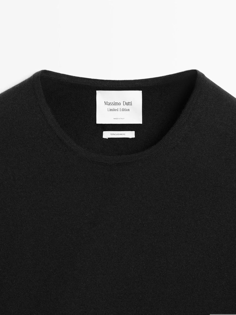 Джемпер с круглым вырезом из 100% кашемира - limited