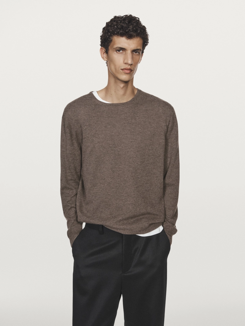 Джемпер с круглым вырезом из 100% кашемира - limited