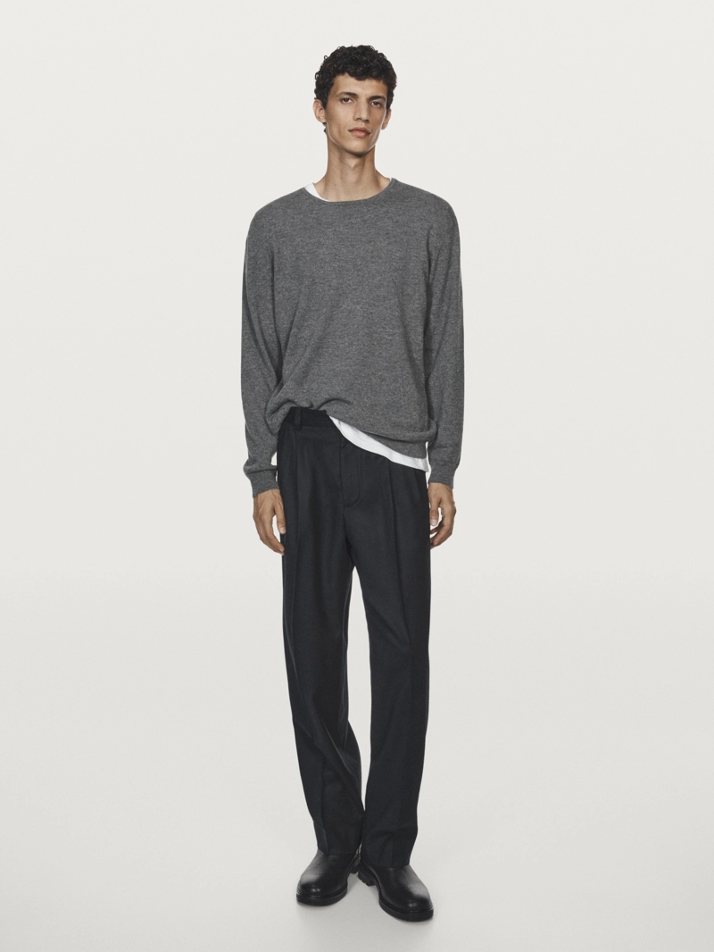 Свитер с круглым вырезом из 100% кашемира - limited