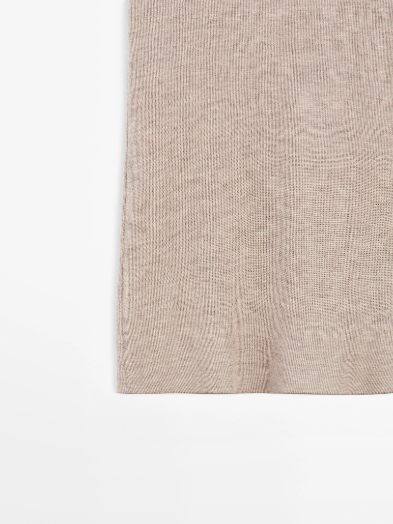 Длинный топ на тонких бретельках из 100% кашемира - limited