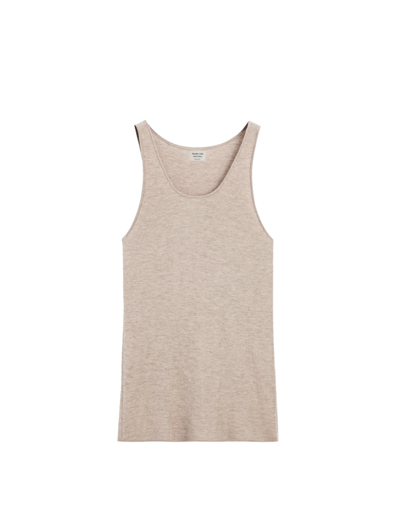 Длинный топ на тонких бретельках из 100% кашемира - limited