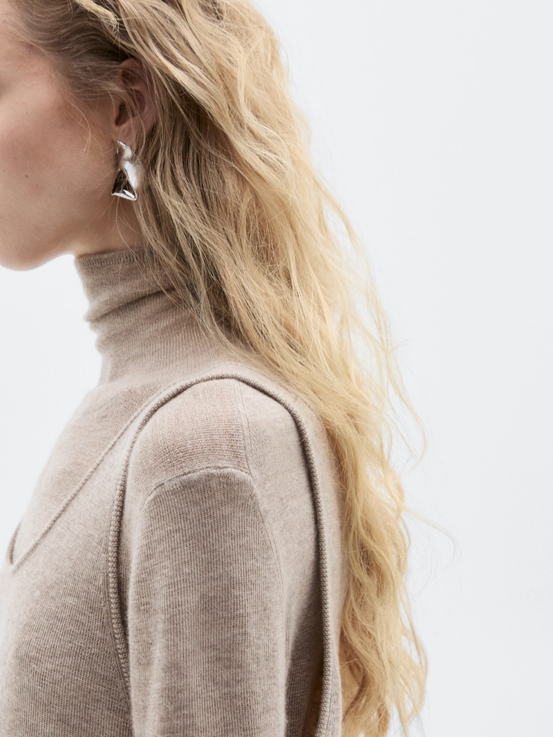 Длинный топ на тонких бретельках из 100% кашемира - limited