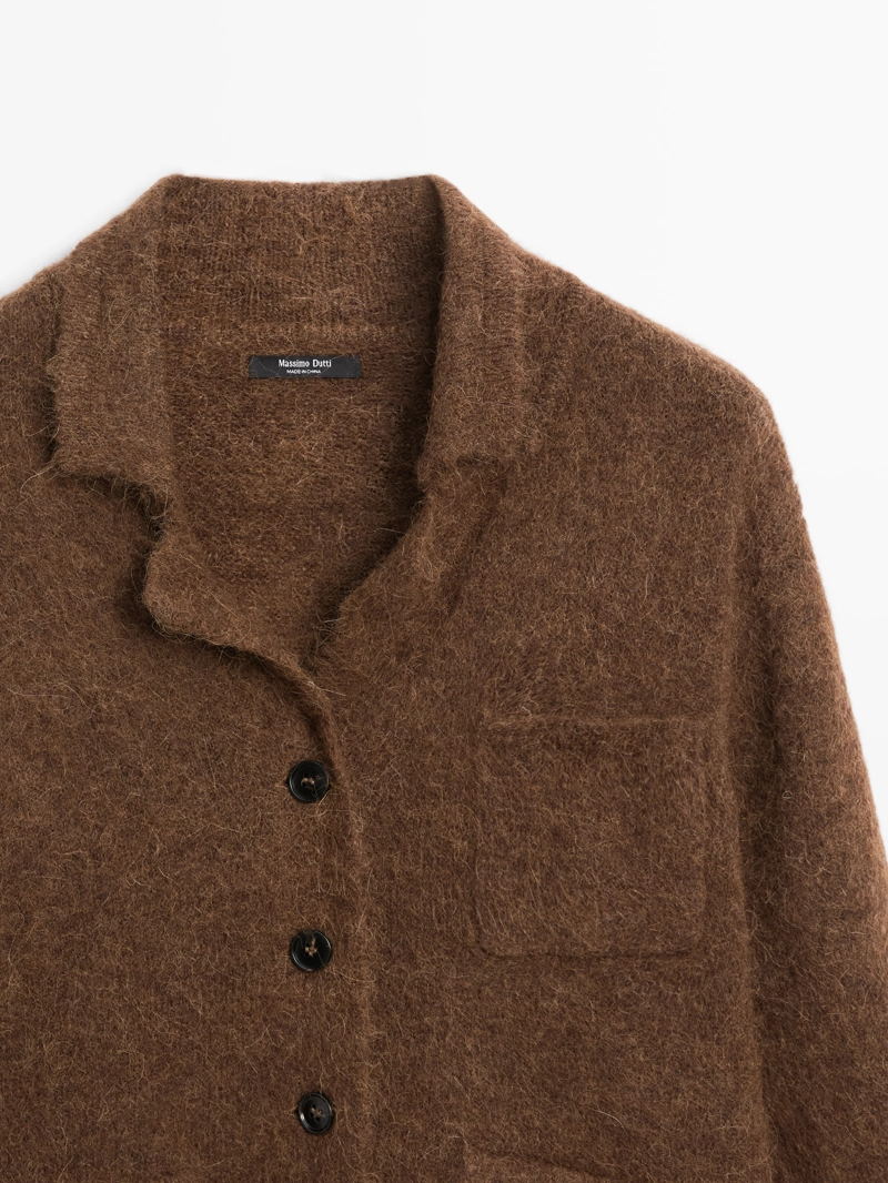 Кардиган из смесовой альпаки с карманами