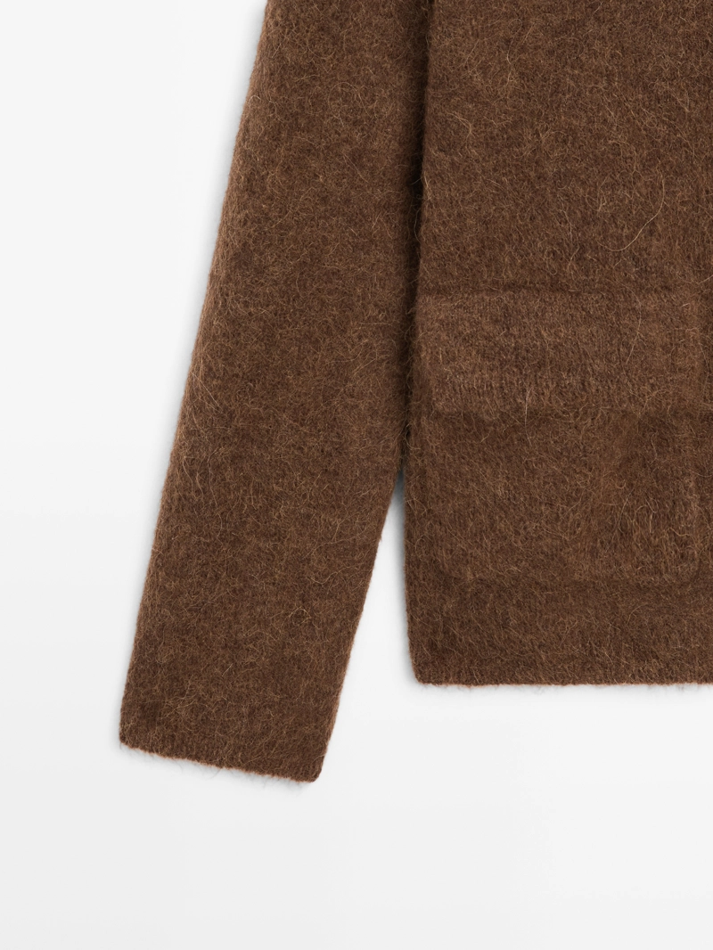 Кардиган из смесовой альпаки с карманами