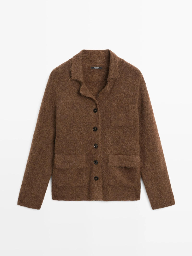 Кардиган из смесовой альпаки с карманами