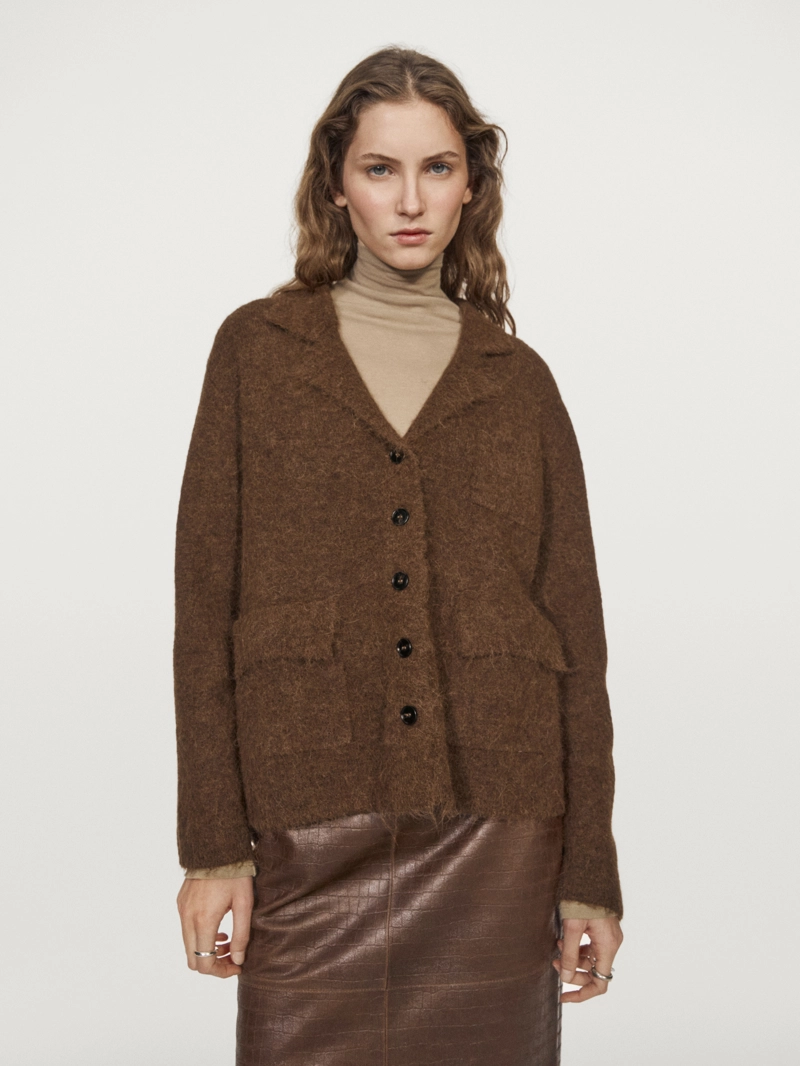 Кардиган из смесовой альпаки с карманами