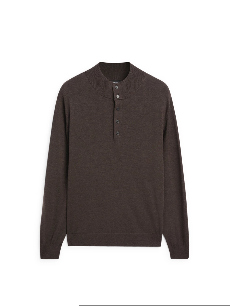 Водолазка из 100% шерсти с пуговицами
