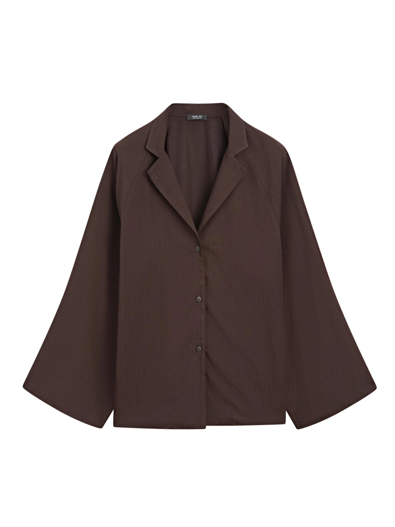 Рубашка с текстурными рукавами реглан