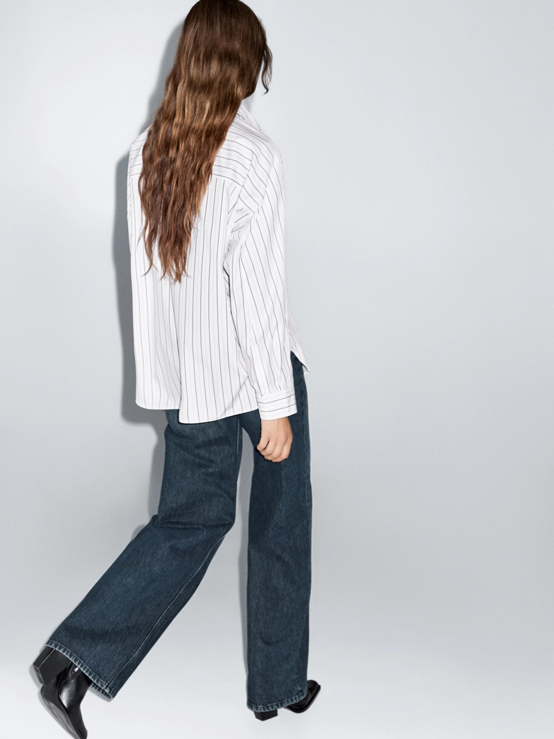 Рубашка в полоску свободного кроя