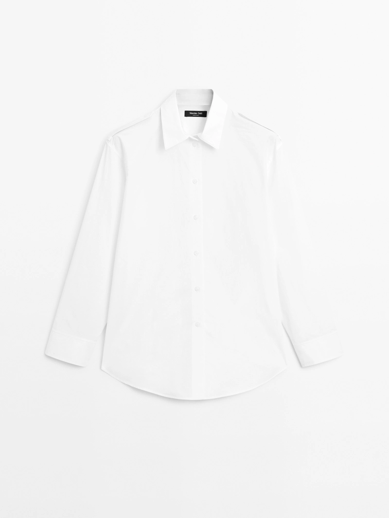 Рубашка из 100% хлопка с деталями на плечах