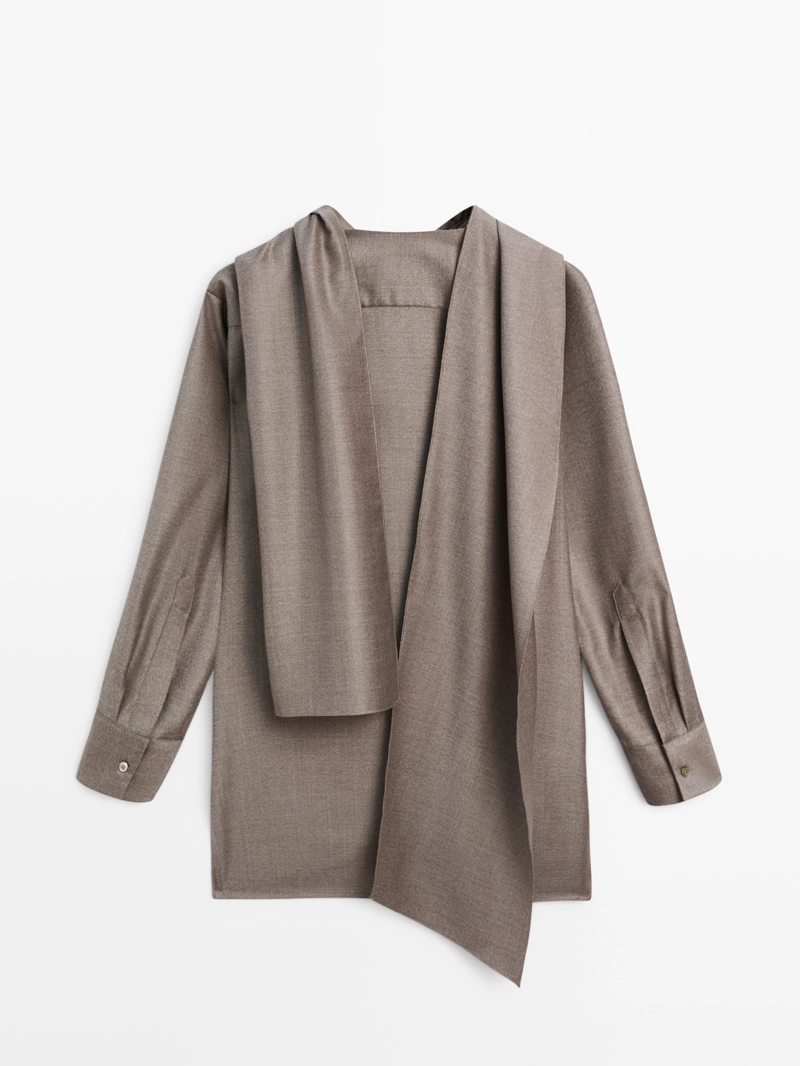 Блузка с завязкой на шее - limited