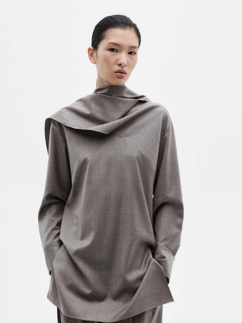 Блузка с завязкой на шее - limited