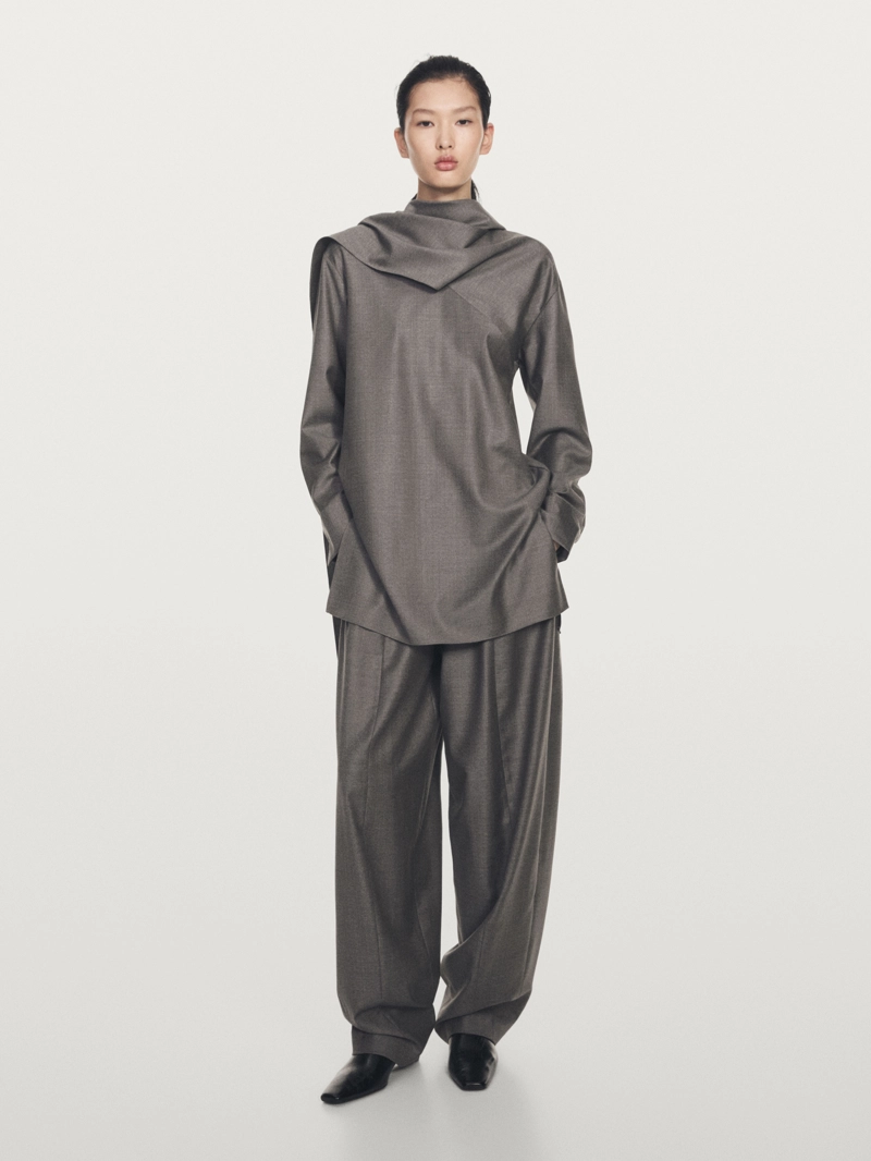 Блузка с завязкой на шее - limited