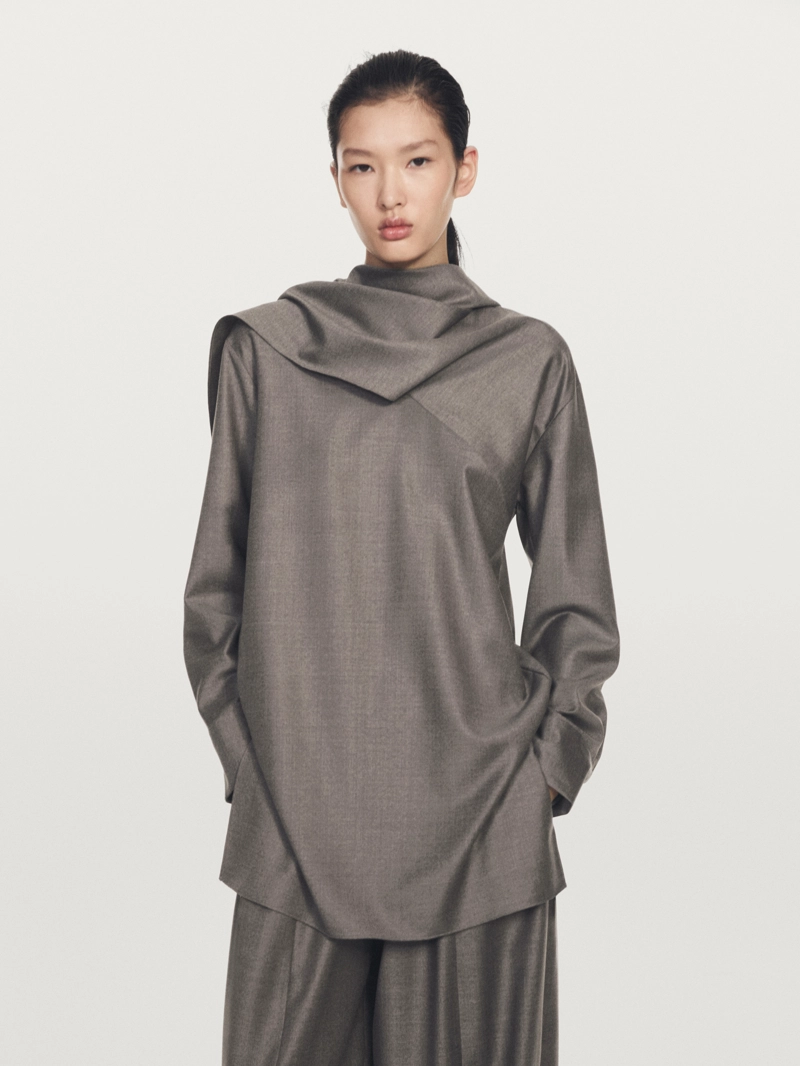 Блузка с завязкой на шее - limited