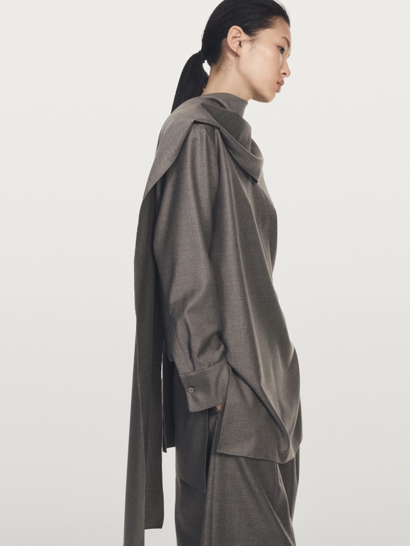 Блузка с завязкой на шее - limited