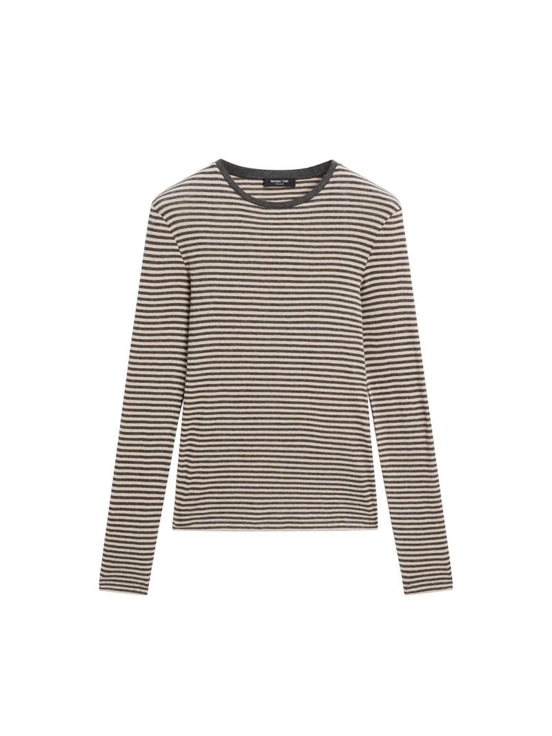 Футболка из хлопково-вискозного трикотажа с длинным рукавом