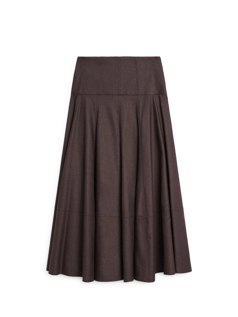 Юбка-миди из шерстяной смеси с кокеткой