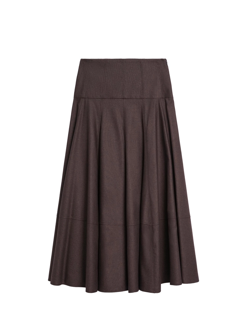 Юбка-миди из шерстяной смеси с кокеткой