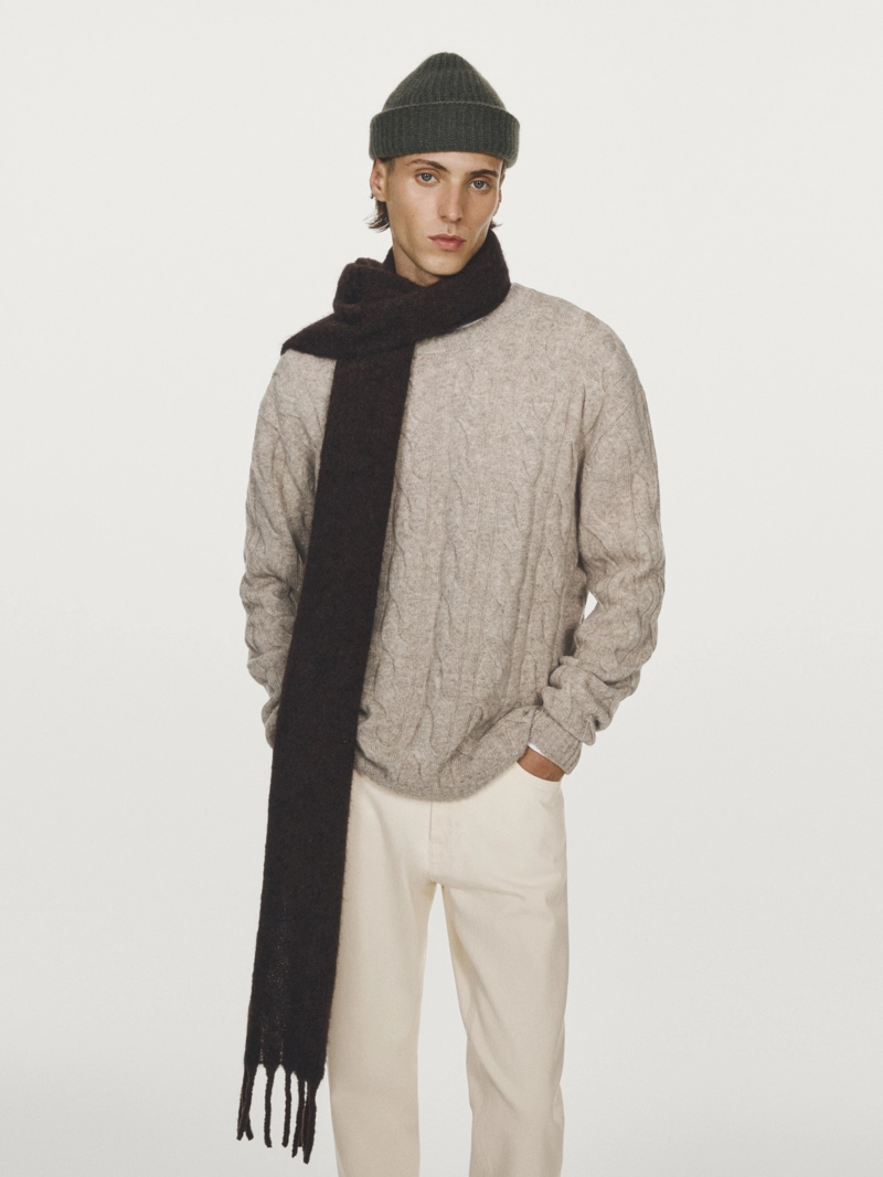 Свитер с косами из шерстяной смеси