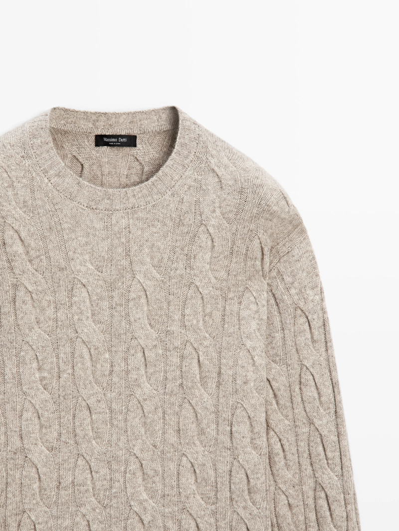 Свитер с косами из шерстяной смеси