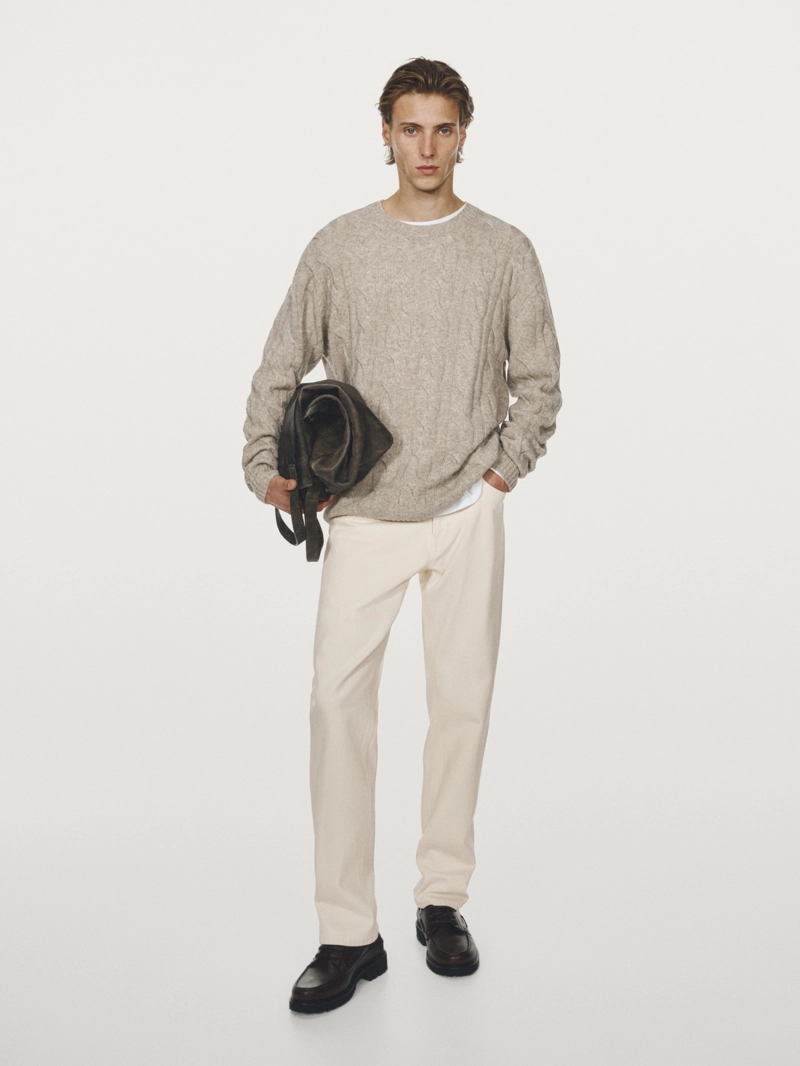 Свитер с косами из шерстяной смеси