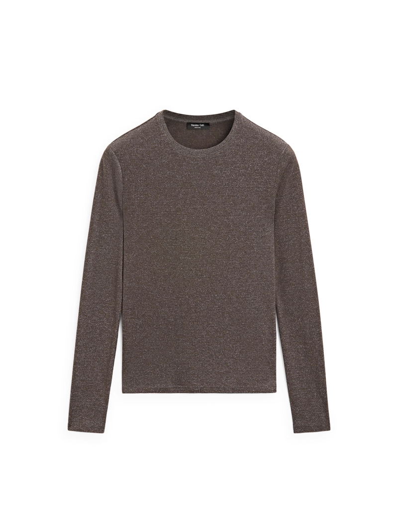 Футболка с длинным рукавом и металлическим блеском