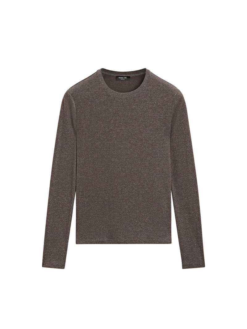 Футболка с длинным рукавом и металлическим блеском