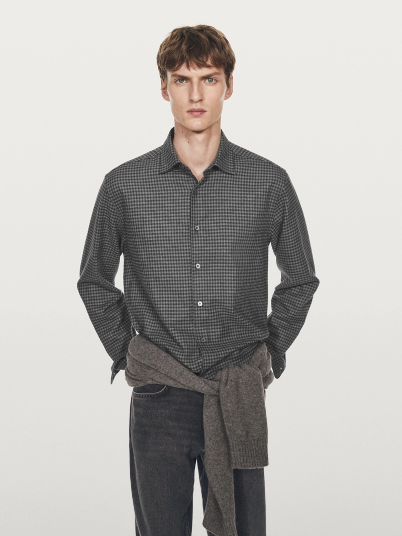 Рубашка в клетку с регулярной посадкой