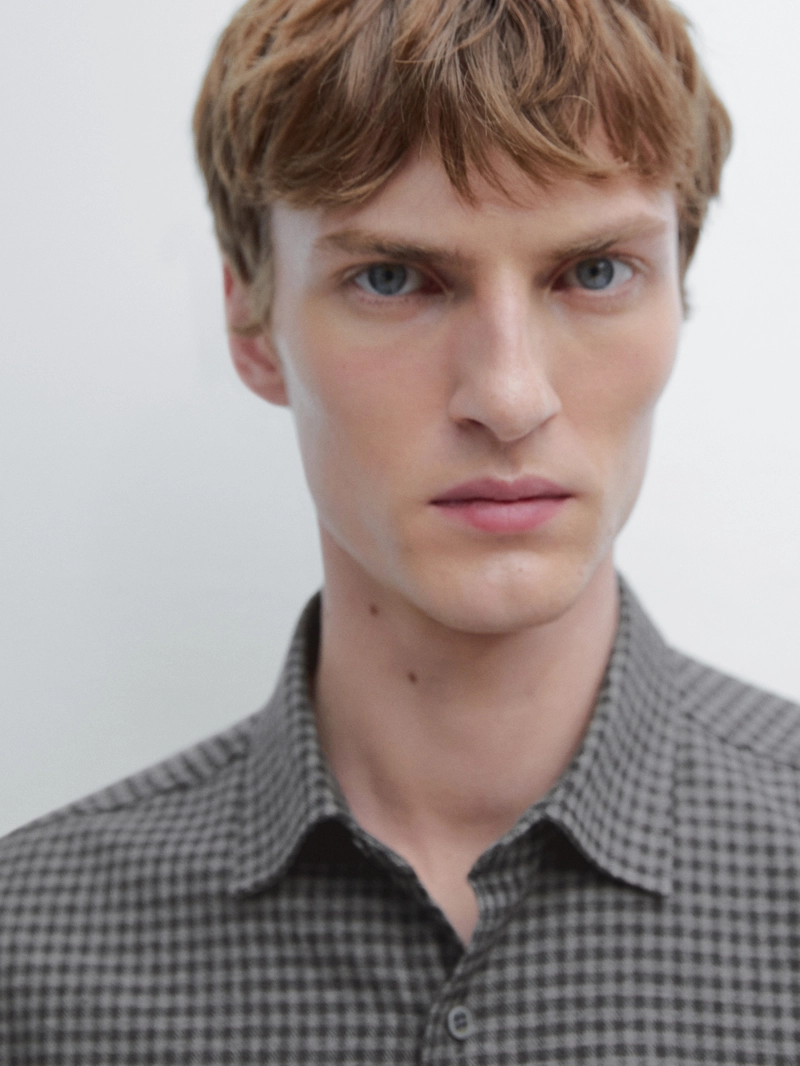 Рубашка в клетку с регулярной посадкой