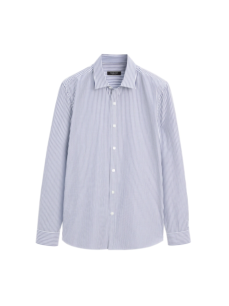 Рубашка из полосатого поплина с регулярной посадкой