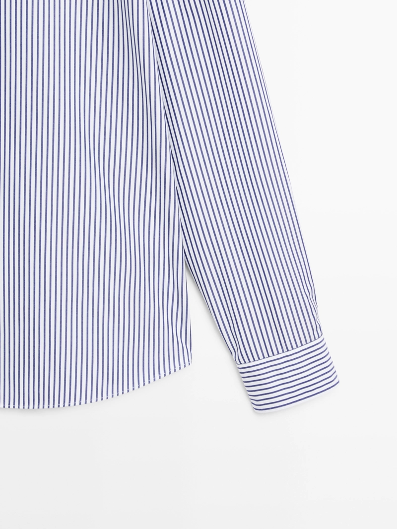 Рубашка из полосатого поплина с регулярной посадкой