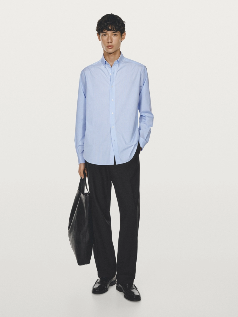 Рубашка с прямым кроем в полоску