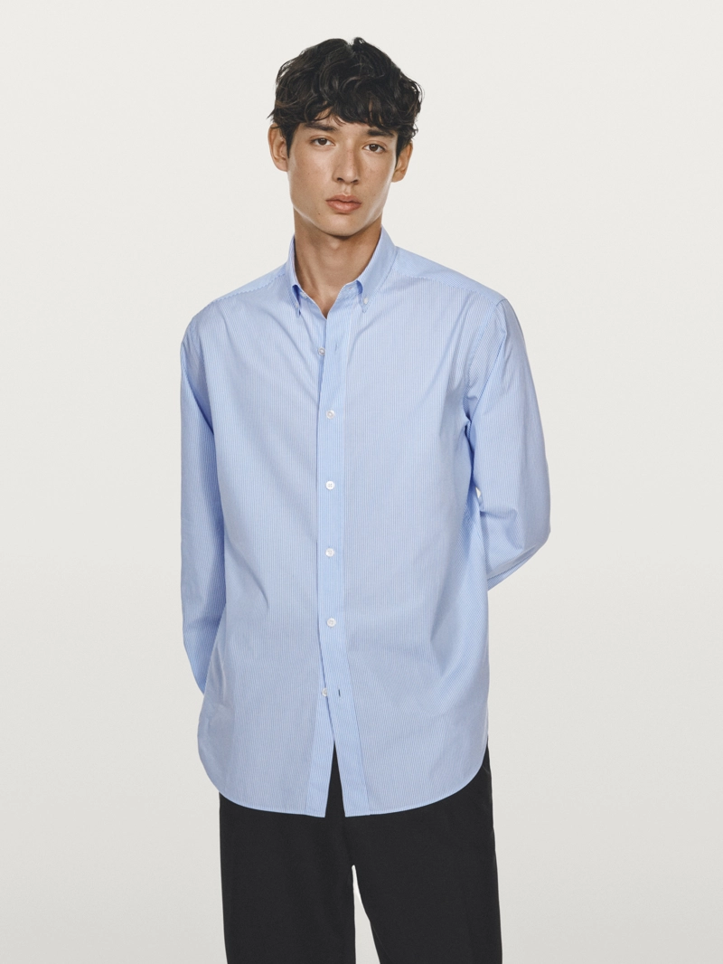 Рубашка с прямым кроем в полоску