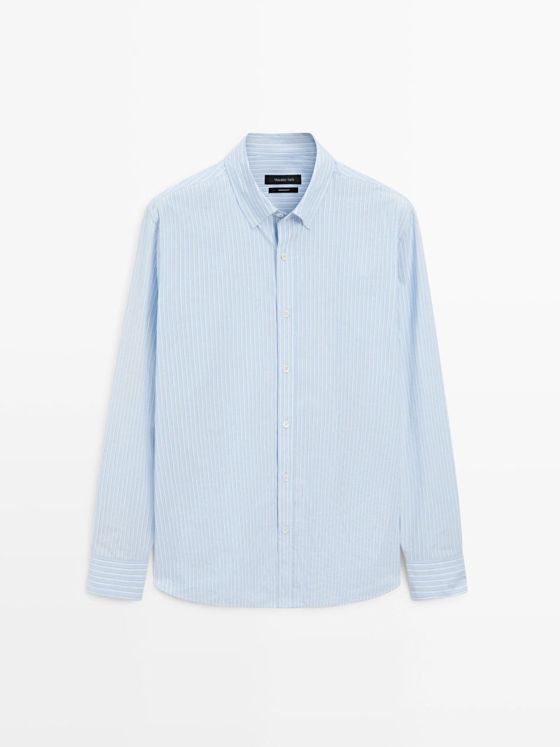 Рубашка из полосатого поплина с регулярной посадкой