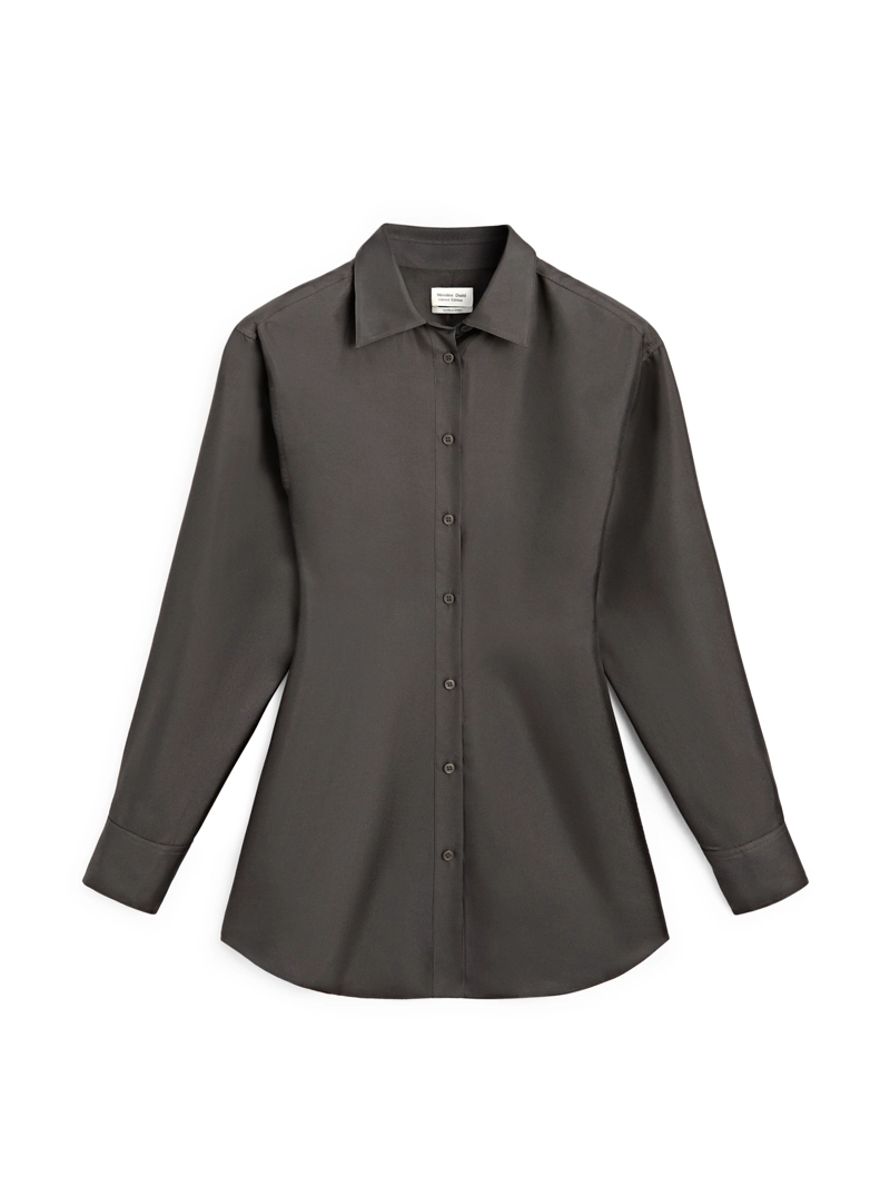 Рубашка из 100% шелка с приталенным силуэтом - limited