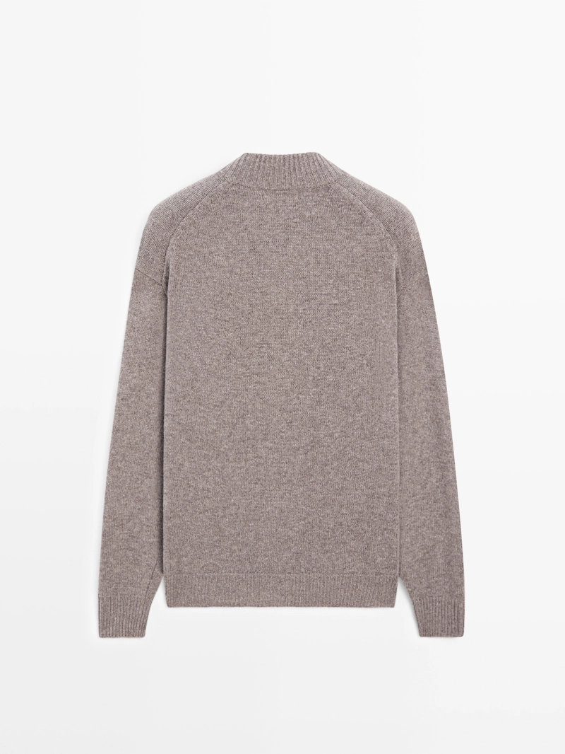 Кардиган с высоким воротом из 100% шерсти