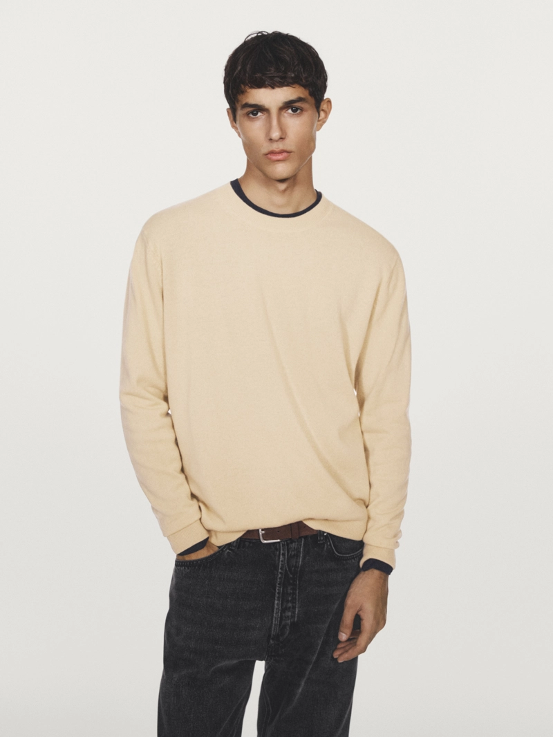 Свитер с круглым вырезом из шерстяной смеси