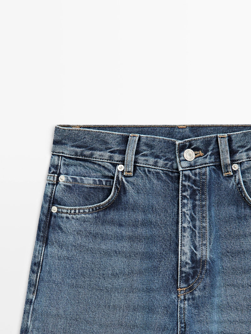 Джинсы-палаццо с высокой талией