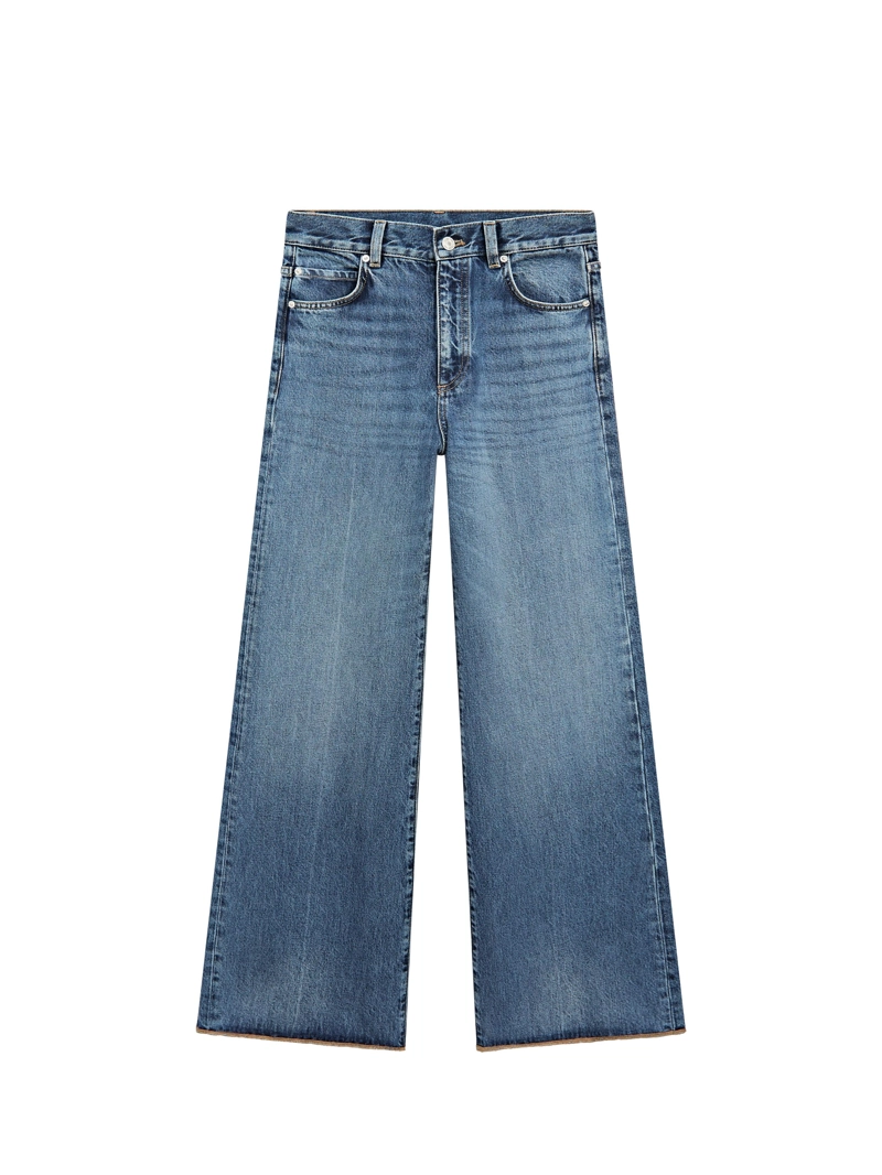 Джинсы-палаццо с высокой талией