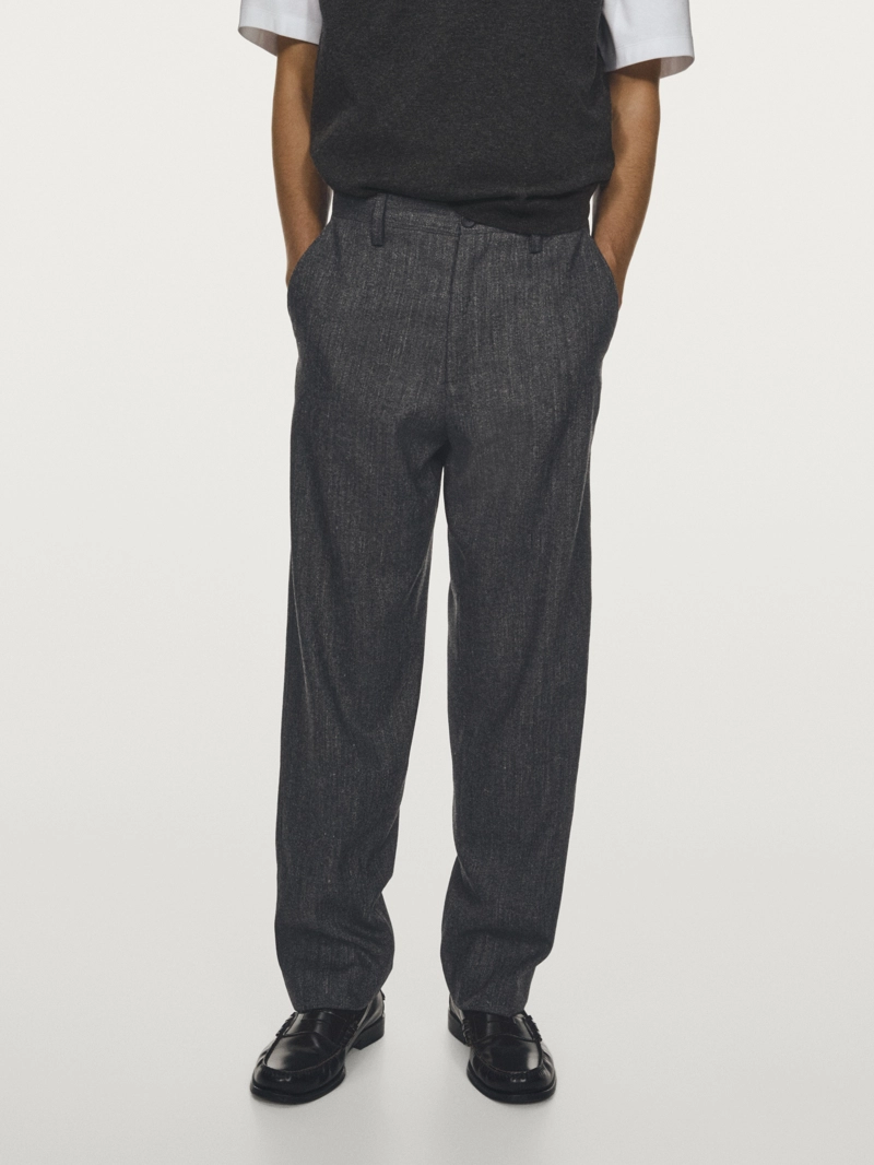 Прямые брюки из шерстяной смеси