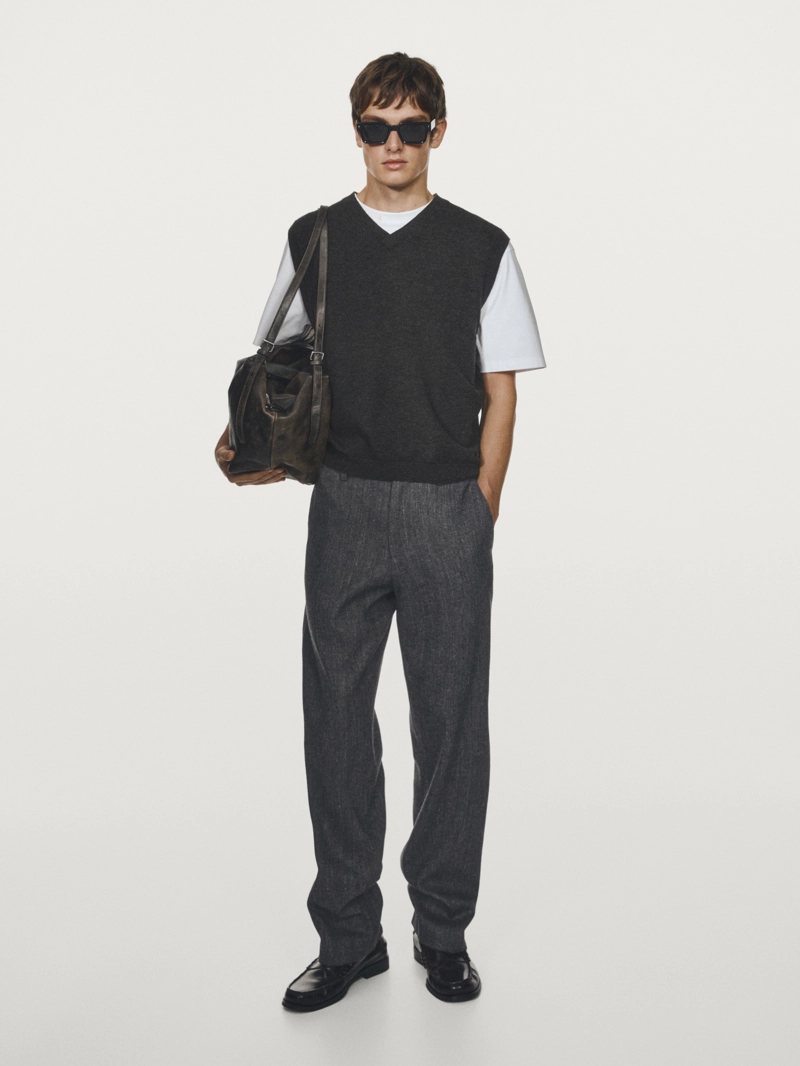 Прямые брюки из шерстяной смеси