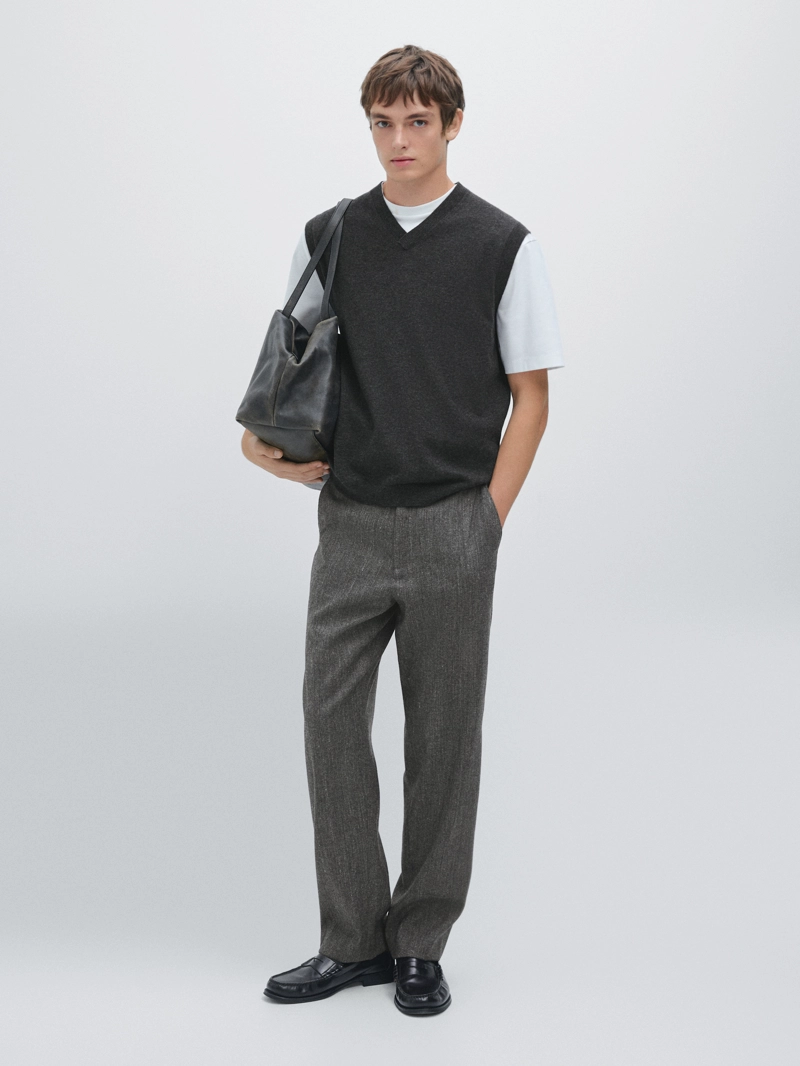 Прямые брюки из шерстяной смеси