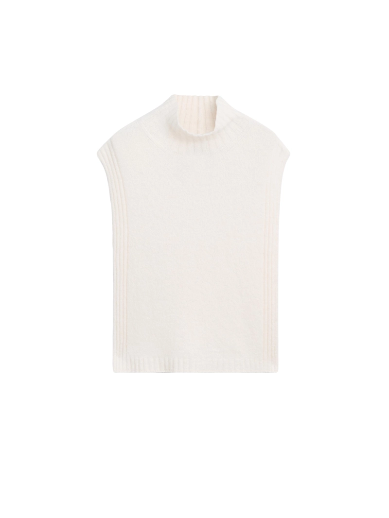 Кофта-жилет с высоким воротом без рукавов