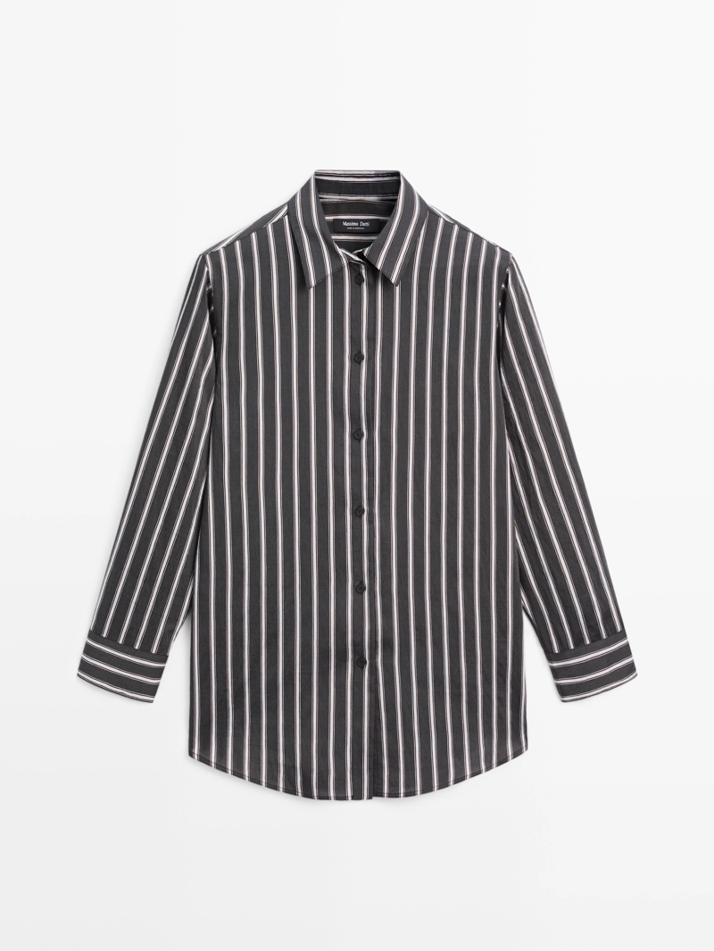 Рубашка в полоску свободного кроя