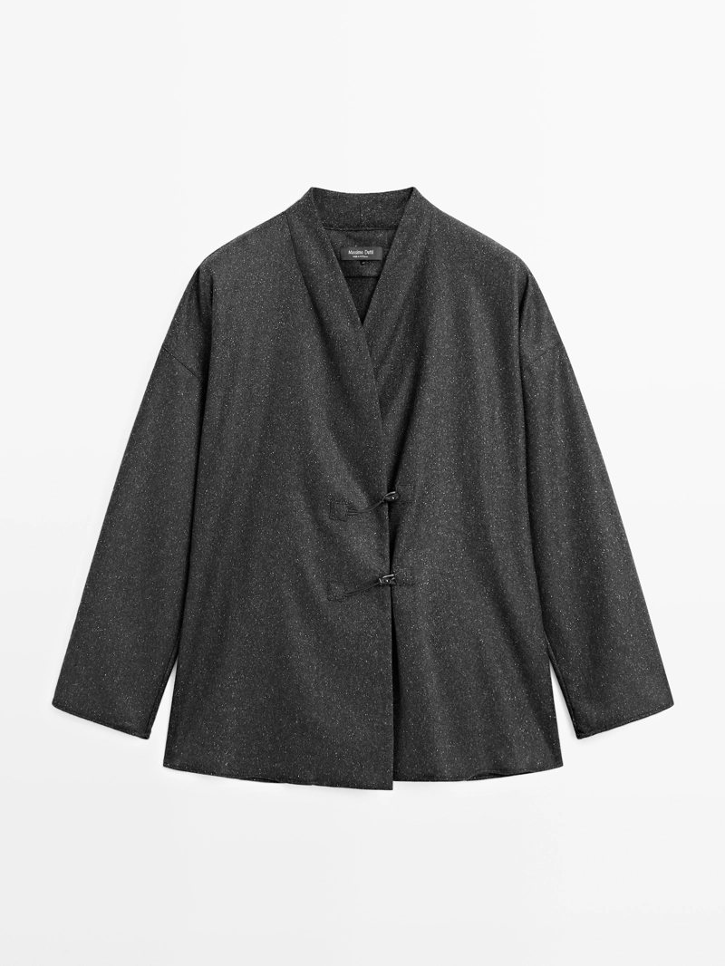 Рубашка из шерсти с эффектом пряжи knickerbocker и деталями роговых пуговиц