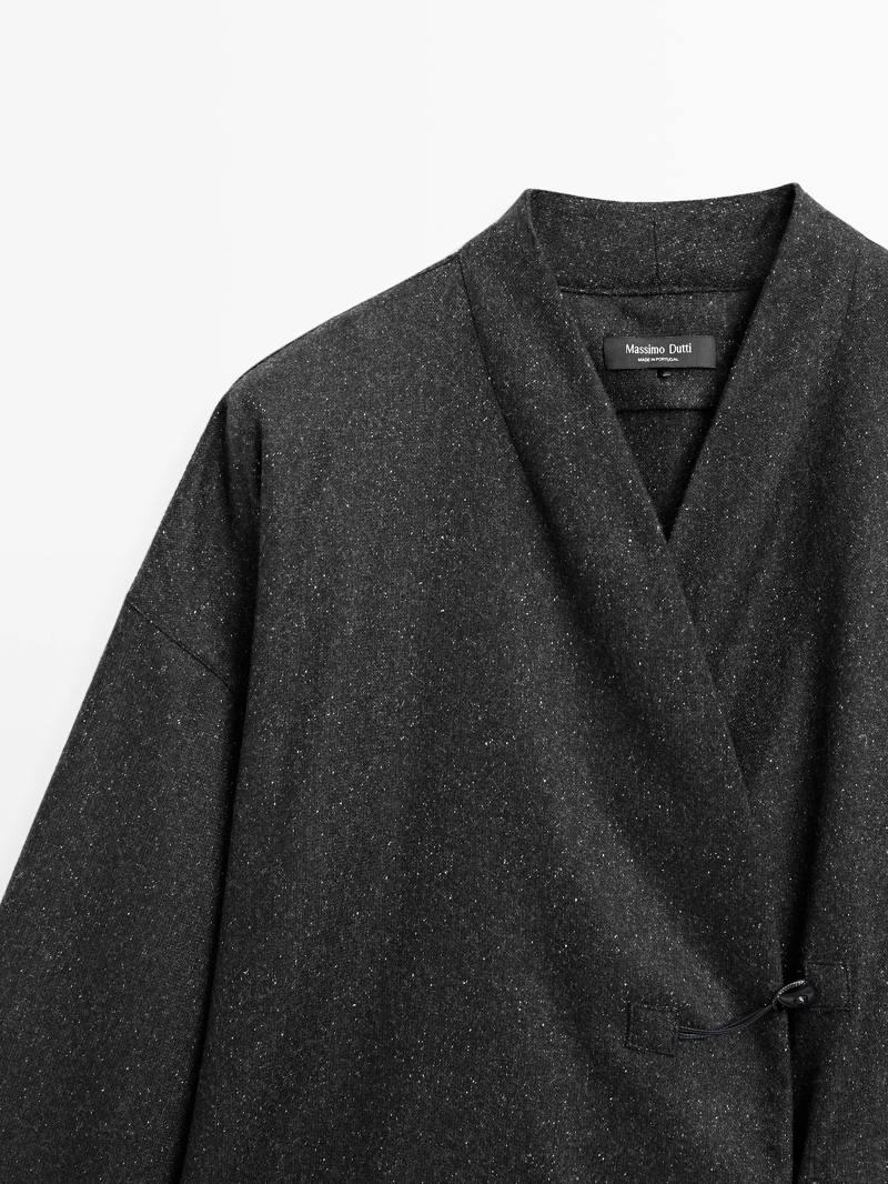 Рубашка из шерсти с эффектом пряжи knickerbocker и деталями роговых пуговиц