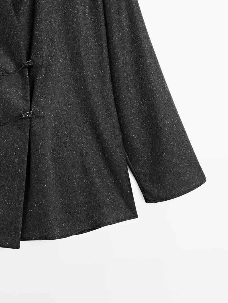 Рубашка из шерсти с эффектом пряжи knickerbocker и деталями роговых пуговиц