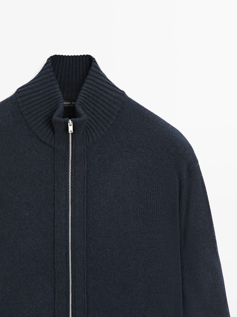 Кардиган из шерстяной смеси с деталями на молнии