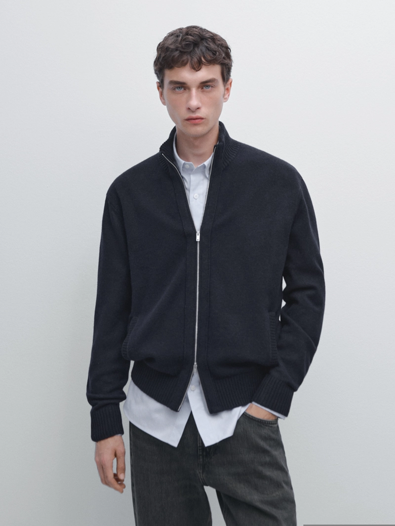 Кардиган из шерстяной смеси с деталями на молнии