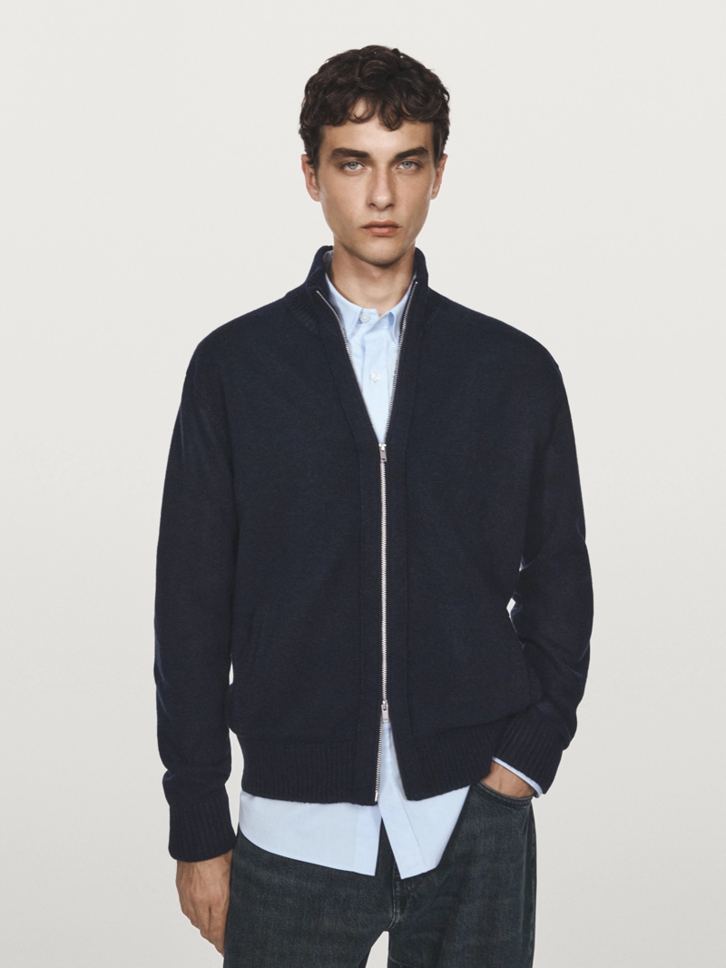 Кардиган из шерстяной смеси с деталями на молнии